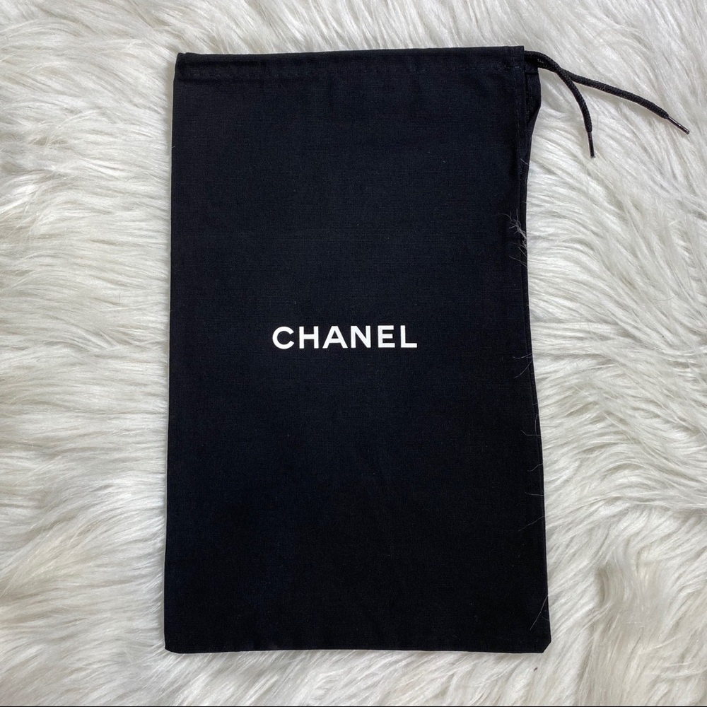 Black Chanel draw string dust bag